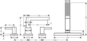 Hansgrohe Finoris, batéria na okraj vane, 4-otvorová inštalácia, sBox, čierna matná, HAN-76444670