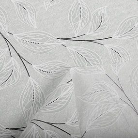 Biante Dekoračný záves Leona LN-165 Popínavé lístky na sivom 130x240 cm