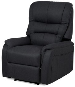 TV křeslo, šedá látka, kov černá