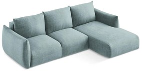 Modrá rozkladacia rohová pohovka (pravý roh/s leňoškou) Leila – Makamii