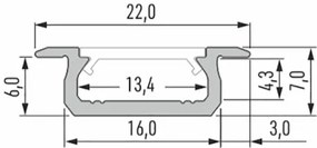 Led-Labs LED profil LUMINES typ Z strieborný elox 1m