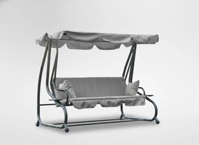 Garden Line ZÁHRADNÁ HOJDAČKA 210 x 120 x 170 cm ŠEDÁ S FUNKCIOU LEŽANÍKA