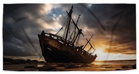 Sablio Uterák Vrak lode pri západe slnka - 30x50 cm