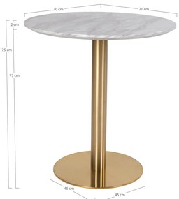 Okrúhly jedálenský stôl s doskou v dekore mramoru ø 70 cm Bolzano – House Nordic