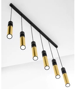 Jupiter 2008 - Luster na lanku ALAS 6xGU10/10W/230V zlatá/čierna