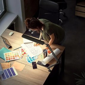 LED Stmievateľná stolná lampa s klipom LED/10W/5V 3000/4000/6000K čierna