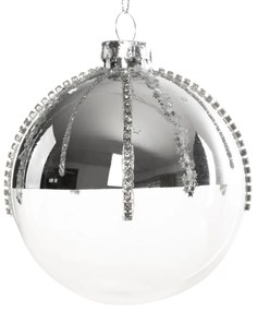 SKLENENÁ VIANOČNÁ BANKA NA STROMČEK SADA 4 KS (FI) 8 CM VZOROVANÁ