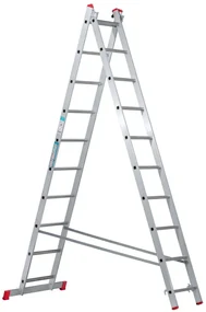 Hliníkový dvojdielny výsuvný rebrík VENBOS HOBBY, 2x10 priečok, 4,5 m