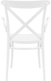 CROSS XL záhradná stolička s podrúčkami white