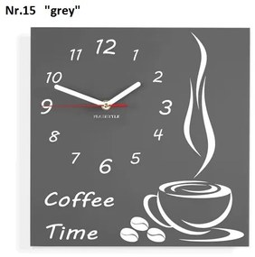 Coffee Time nástenné kuchynské hodiny žltá