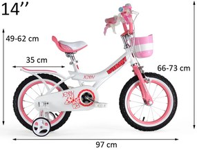 RoyalBaby Dievčenský bicykel Royal Baby Jenny bike 14 "RO0103 - ružový