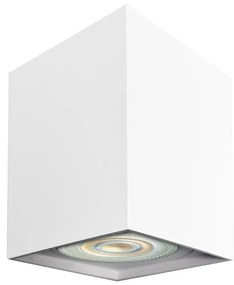 Stropné svietidlo Bima Square, 1x biele kovové tienidlo