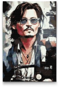 Gario Diamantové maľovanie Johny Depp Rozmery: 60 x 80 cm, Rámovanie: S vnútorným rámom, Diamanty: Okrúhle