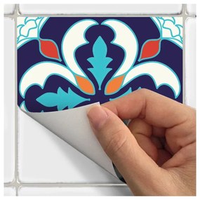 Sada 60 nástenných samolepiek Ambiance Tiles Azulejos Antibes, 10 × 10 cm