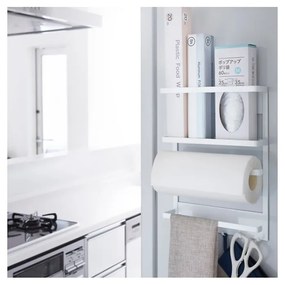 Veľký biely magnetický držiak do kuchyne YAMAZAKI Tower Magnetic Side Rack