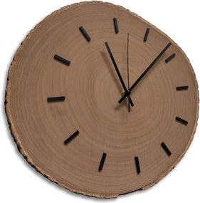 Drevené nástenné hodiny z plátu dreva s kôrou a letokruhmi  | KORRO: Amber - 3072 26-29 cm 4814-115583 KOR007-29-AMBER