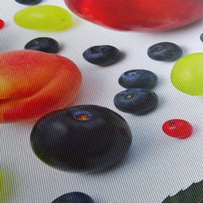 Obraz ovocia s kvapkami vody (s hodinami) (90x30 cm)