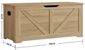 Úložný box LEHAC s vekom 100x46cm, dub sonoma