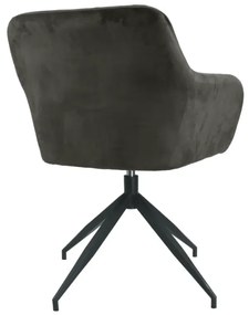 Otočná stolička, hnedá Velvet látka/čierna, VELEZA NEW