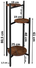 Stojan na kvety TRETORRI RUSTIC čierny