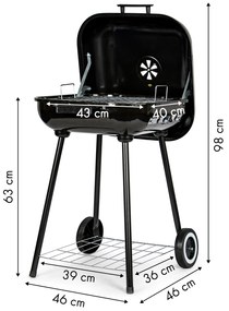 Záhradný gril s výklopným krytom + kolieska