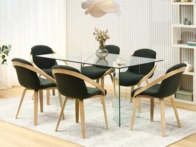 Jedálenská stolička Lamparas (zelená + dub). Akcia -15%. Vlastná spoľahlivá doprava až k Vám domov. 1136542