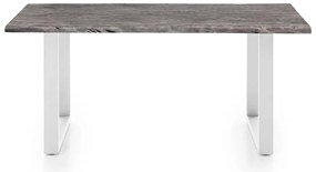 furniture-nabytek.cz - Masívny jedálenský stôl Bullwer z akácie a kovu, šedo-biely, lakovaný – 140×90 cm