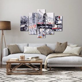 Obraz - Ulica v Paríži, olejomaľba (150x105 cm)