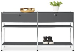 Kovový konzolový stolík »CN3« s 2 zásuvkami, sivý