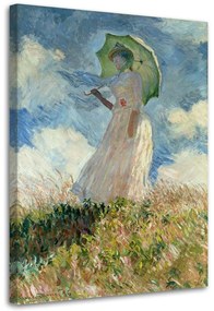 Gario Obraz Žena s dáždnikom otočená doľava - Claude Monet, reprodukcia Veľkosť: 60 x 90 cm, Prevedenie: Obraz na plátne