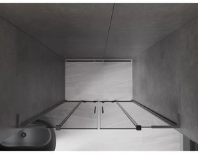 Mexen Velar L Duo, posuvné sprchové dvere do otvoru 150 cm, 8mm šedé sklo, brúsený grafit, 871-150-003-42-95