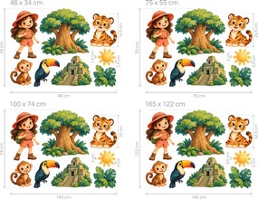 Malá badatelka v džungli arch 75 x 55 cm