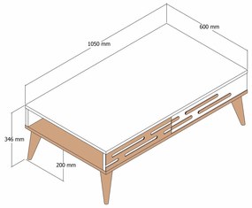 Konferenčný stolík Valencia (biela). Vlastná spoľahlivá doprava až k Vám domov. 1089398