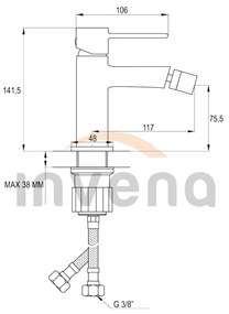 Invena Glamour Trend, stojanková bidetová batéria, čierna matná, INV-BB-02-004-V
