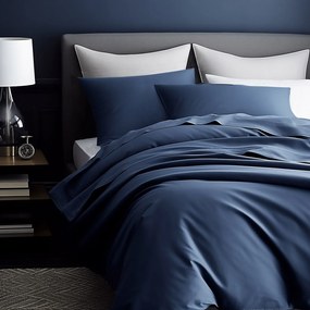 SATÉNOVÉ OBLIEČKY SATINLOVE CLASSIC 180X200 CM, 2KS 70X80 CM TMAVOMODRÉ
