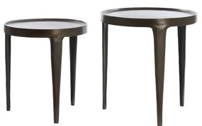 Kovový okrúhly odkladací stolík ø 43 cm Tobias – Light &amp; Living