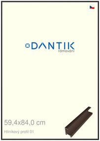 DANTIK rám na obraz 59,4x84 | ALU Hnědá matná (Plexi Čiré)