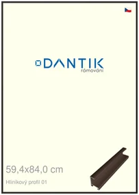 DANTIK rám na obraz 59,4x84 | ALU Hnědá matná (Plexi Čiré)