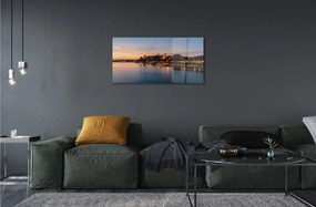 Sklenený obraz Krakow Sunset rieky lock 100x50 cm