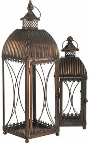 Súprava kovových lampášov Romance, 2 ks, meď