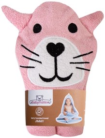 Babymatex Bavlnená osuška pre bábätko s kapucňou Jimmy 80x80cm - Mačička