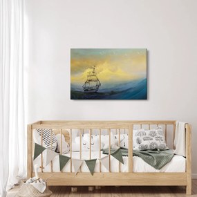 Obraz - Maľba lode na mori (90x60 cm)