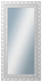 DANTIK - Zrkadlo v rámu, rozmer s rámom 60x120 cm z lišty ROKOKO strieborná hádzaná (2881)
