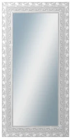 DANTIK - Zrkadlo v rámu, rozmer s rámom 60x120 cm z lišty ROKOKO strieborná hádzaná (2881)