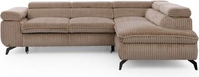 Hnedá menčestrová rohová pohovka (pravý roh/do L) Marbeya – Ropez
