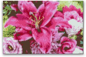 Gario Diamantové maľovanie Ľalia v pugete Rozmery: 80 x 120 cm, Rámovanie: S vnútorným rámom, Diamanty: Okrúhle