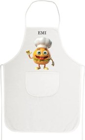 Kuchynská zástera Burger EMI, biela