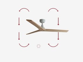 FARO 34280 - Stropný ventilátor KLIM M borovica/biela pr. 125 cm+dálkové ovládanie