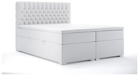 Kontinentálna posteľ 160 cm Daliny (biela ekokoža) (s úložným priestorom). Vlastná spoľahlivá doprava až k Vám domov. 1044205