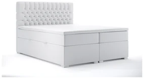 Manželská posteľ Boxspring 180 cm Daliny (biela ekokoža) (s úložným priestorom). Akcia -20%. Vlastná spoľahlivá doprava až k Vám domov. 1044206